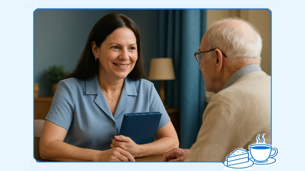 שיחת ייעוץ מול קשיש